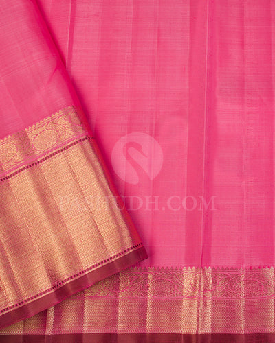 Taffy Pink Pure Zari Kanjivaram Silk Saree - P154(A) - View 3