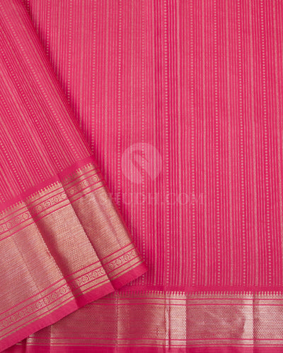 Ash Grey And Baby Pink Kanjivaram Silk Saree - S1052(B) - View 3