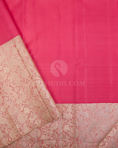 Candy Pink & Peach Pink Kanjivaram Silk Saree - S1102(A) - View 3