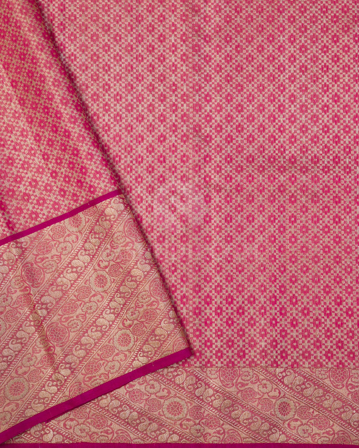 Purple & Rani Pink Kanjivaram Silk Saree - S1024(A) - View 3