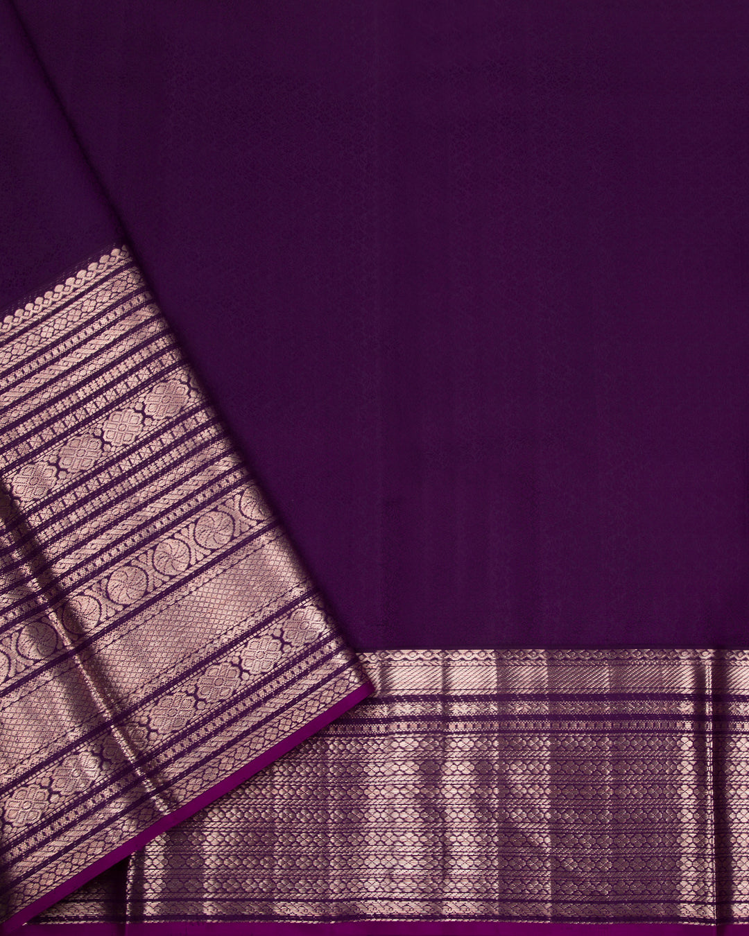 Pink and Violet Kanjivaram Silk Saree - D457 - View 3