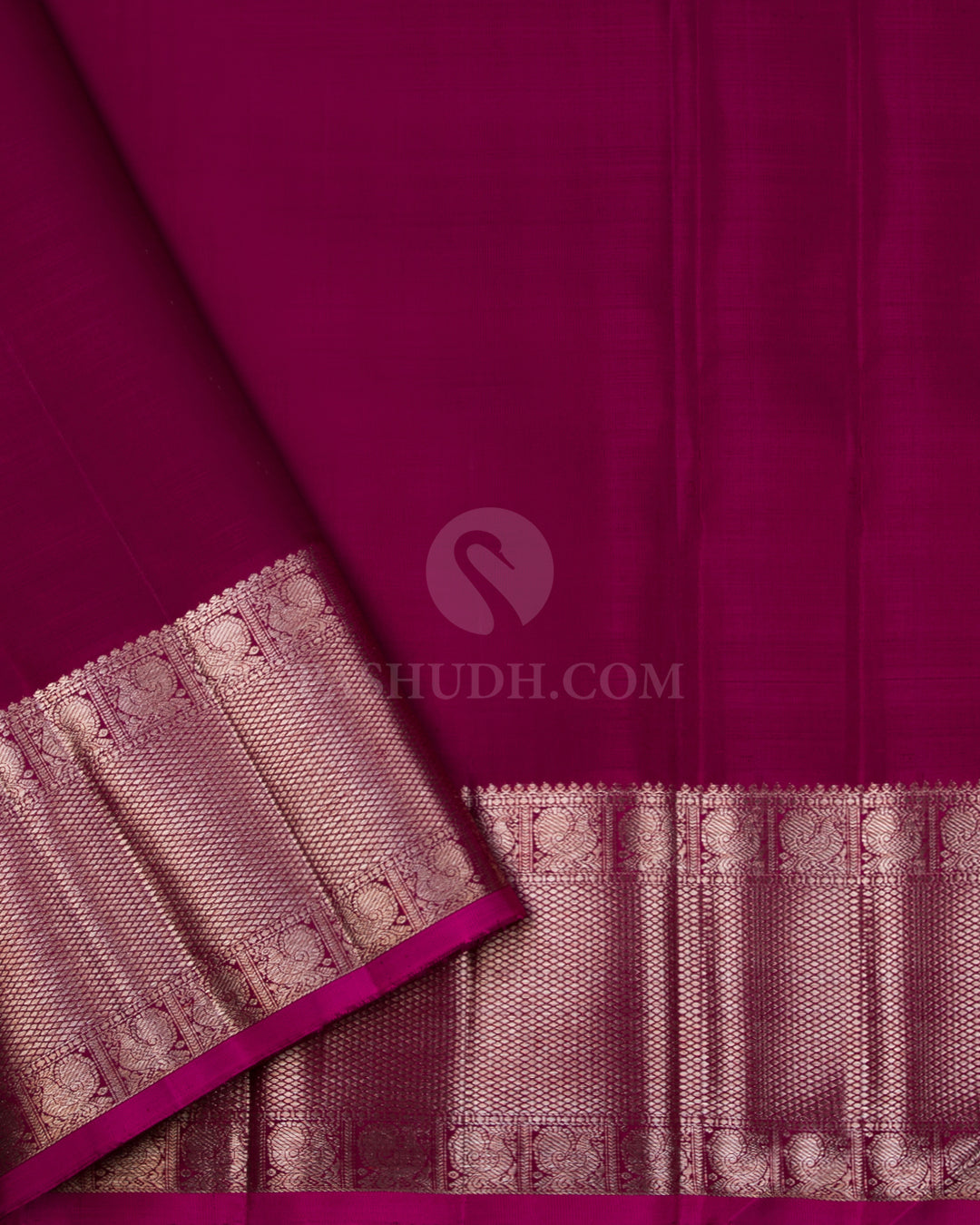 Pink & Burgundy Kanjivaram Silk Saree - S881 - View 4