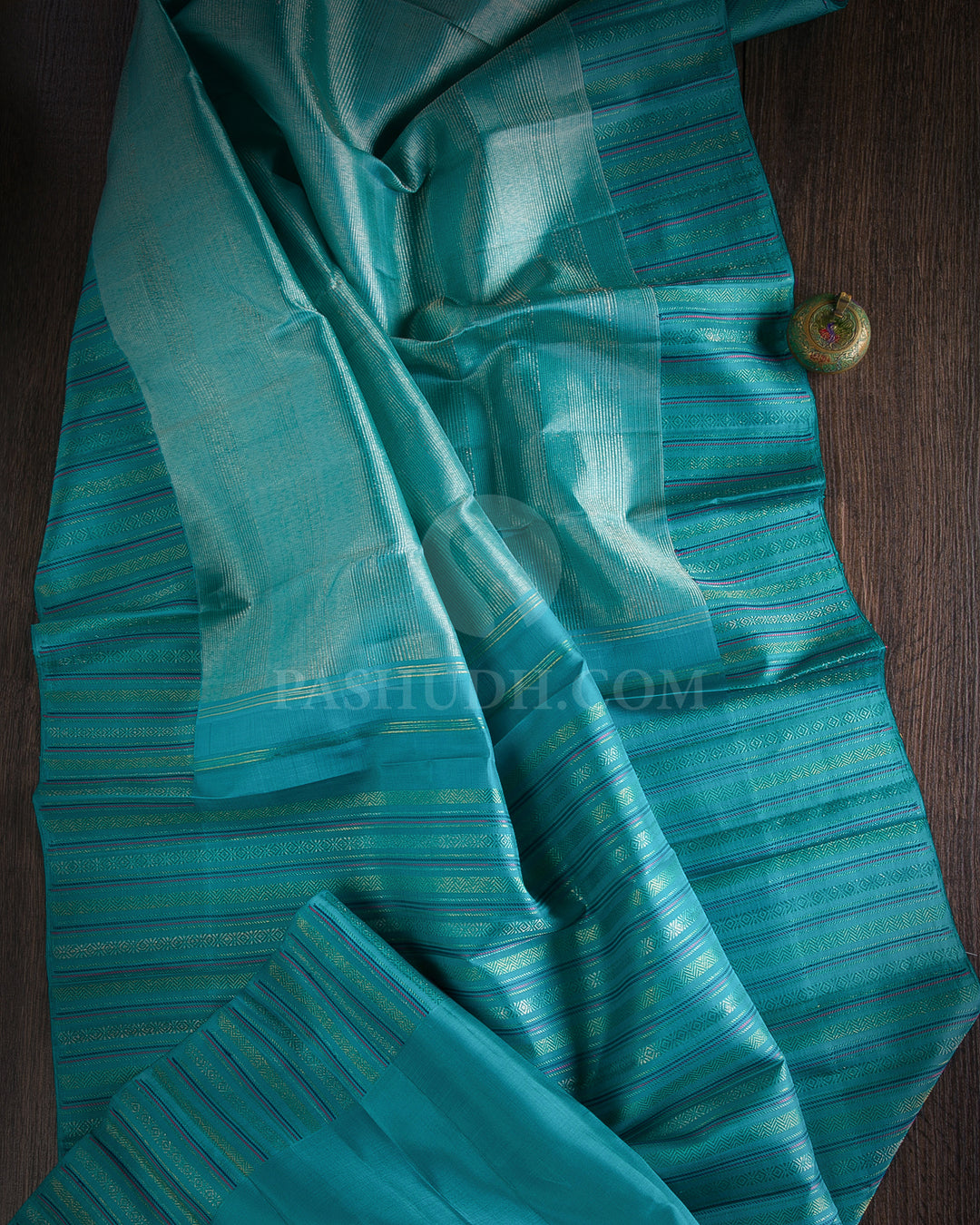 Powder Blue & Anandha Blue Kanjivaram Silk Saree - S1114(A)