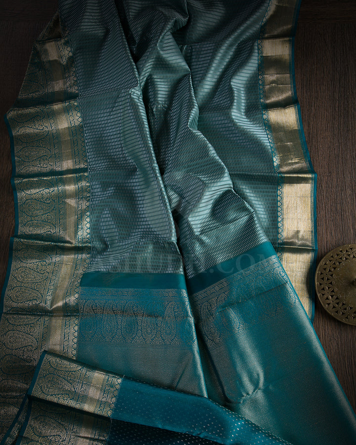 Peacock Blue Kanjivaram Silk Saree - DT275(B)