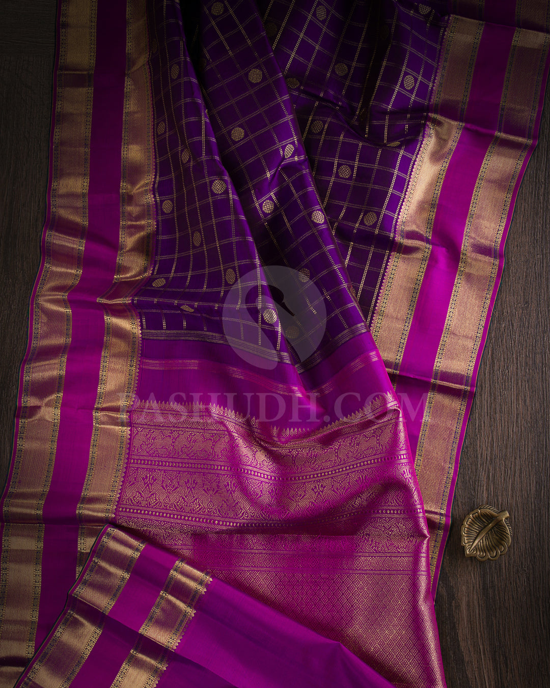 Purple And Magenta Kanjivaram Silk Saree - KB2