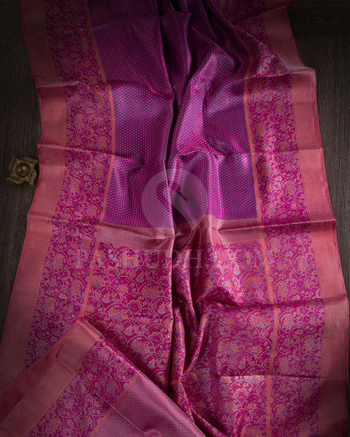 Pink And Peach Kanjivaram Silk Saree - D526(D)