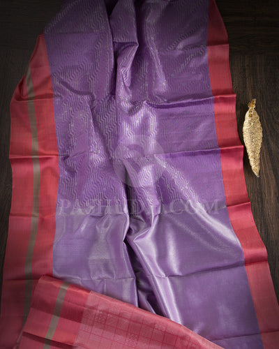 Lavender and Peachy Pink Kanjivaram Silk Saree - D536(B)