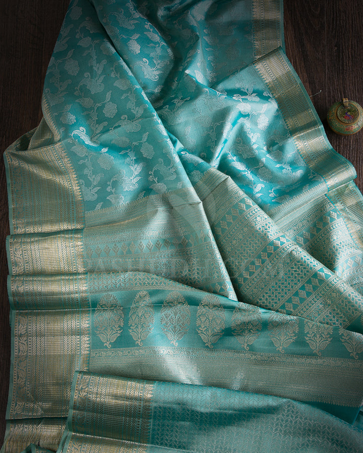 Powder Blue Kanjivaram Silk Saree - D578(A)
