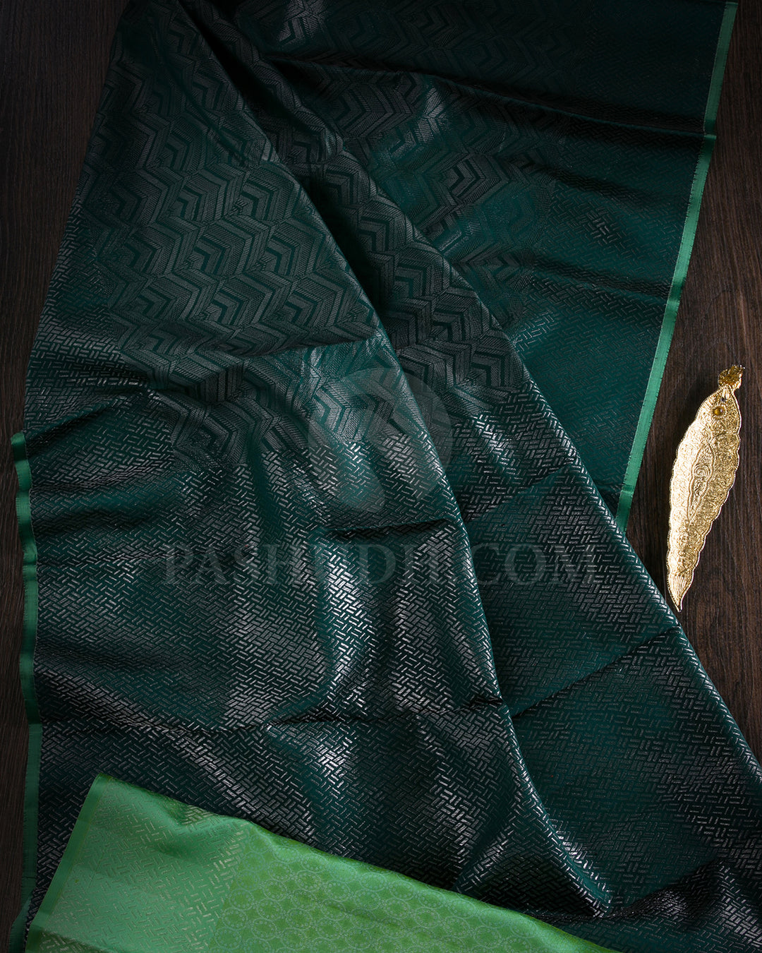 Pine Green And Rexona Blue Kanjivaram Silk Saree - D545(D)