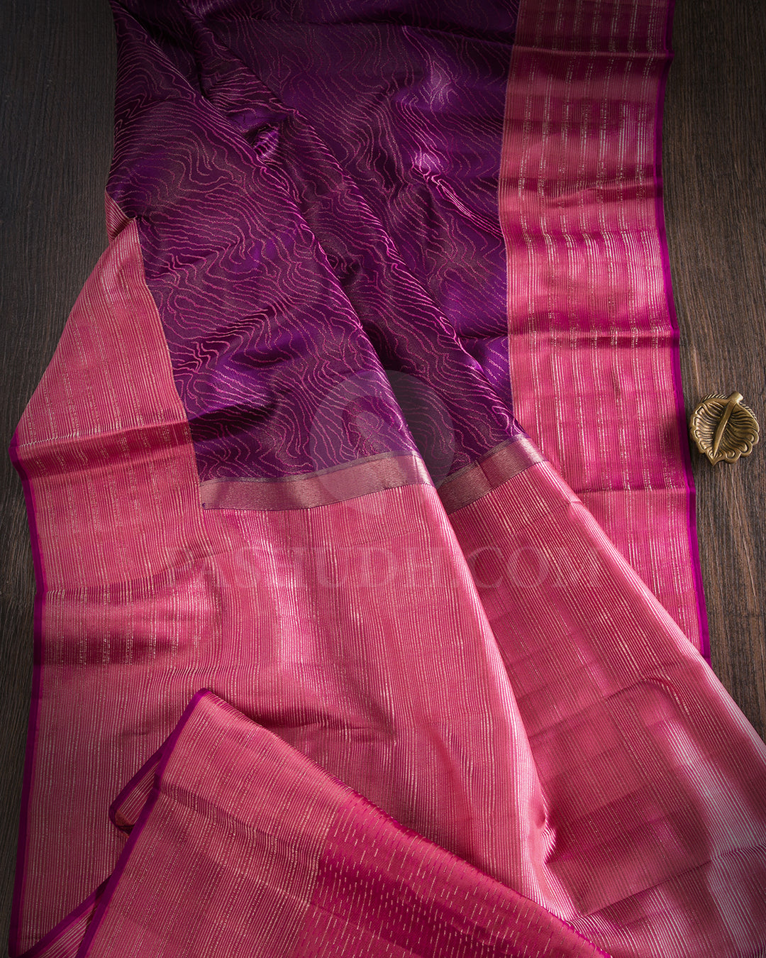 Purple And Pink Kanjivaram Silk Saree - D507(G)