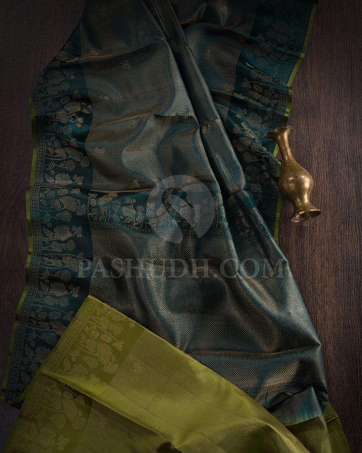 Pine Green Kanjivaram Silk Saree - DJ350(A)