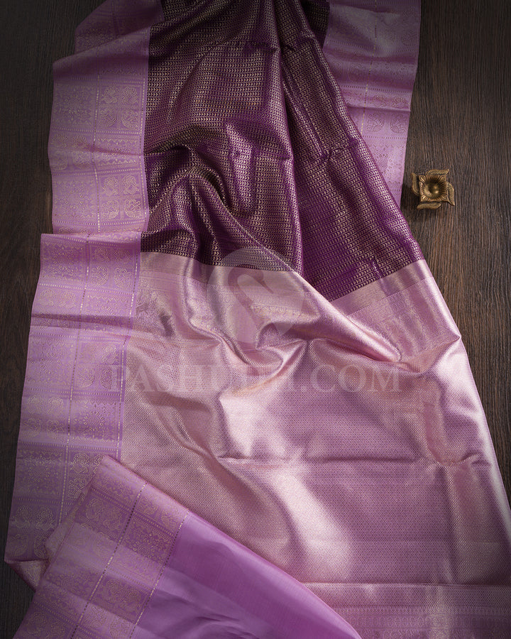 Purple And Lavender Kanjivaram Silk Saree - S1305( C )
