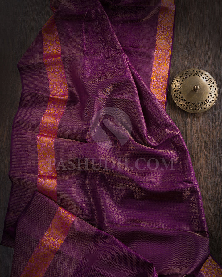 Purple Kanjivaram Silk Saree - DT264(C)