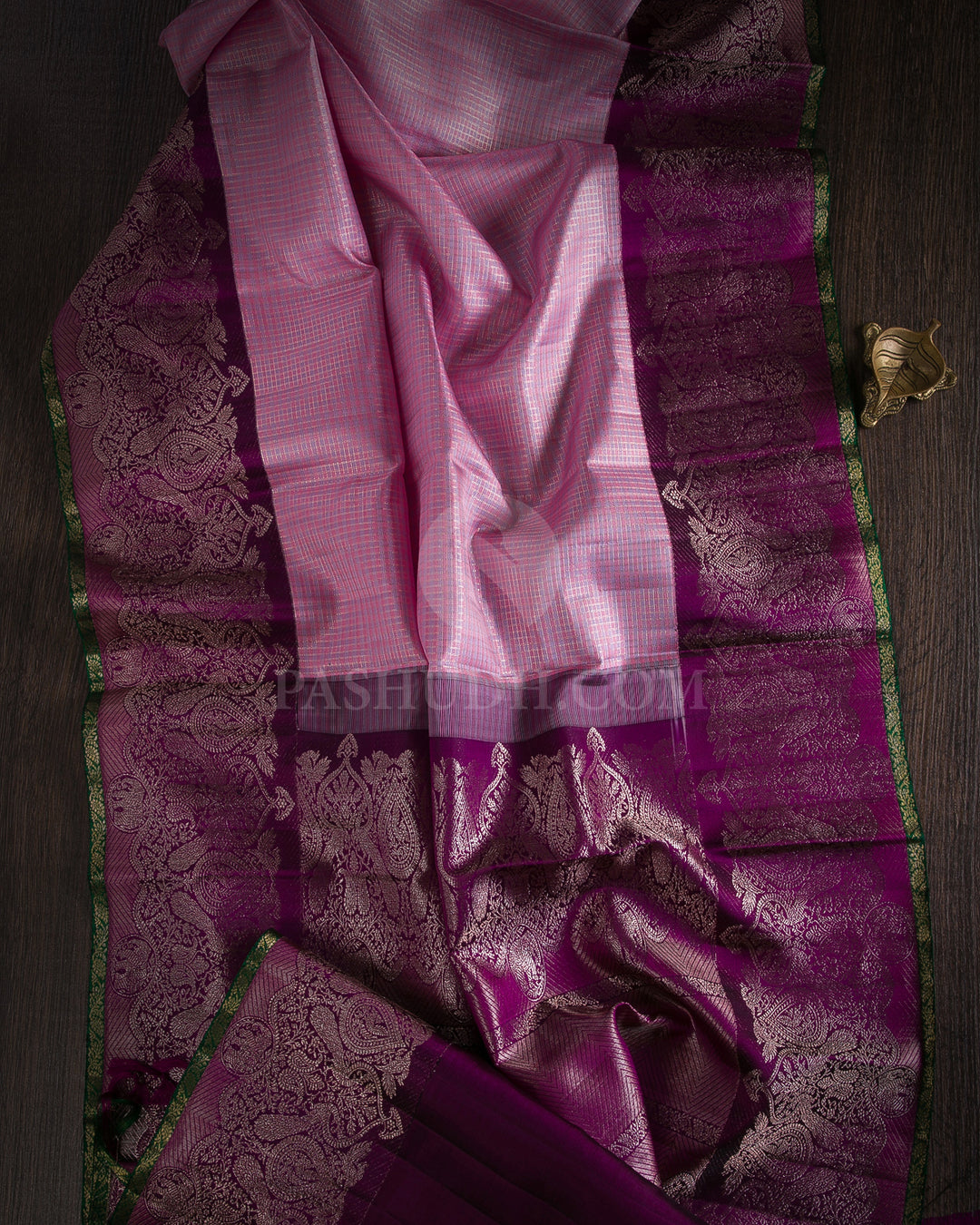 Pink, Lavender & Violet Kanjivaram Silk Saree - S1103(C) - View 1