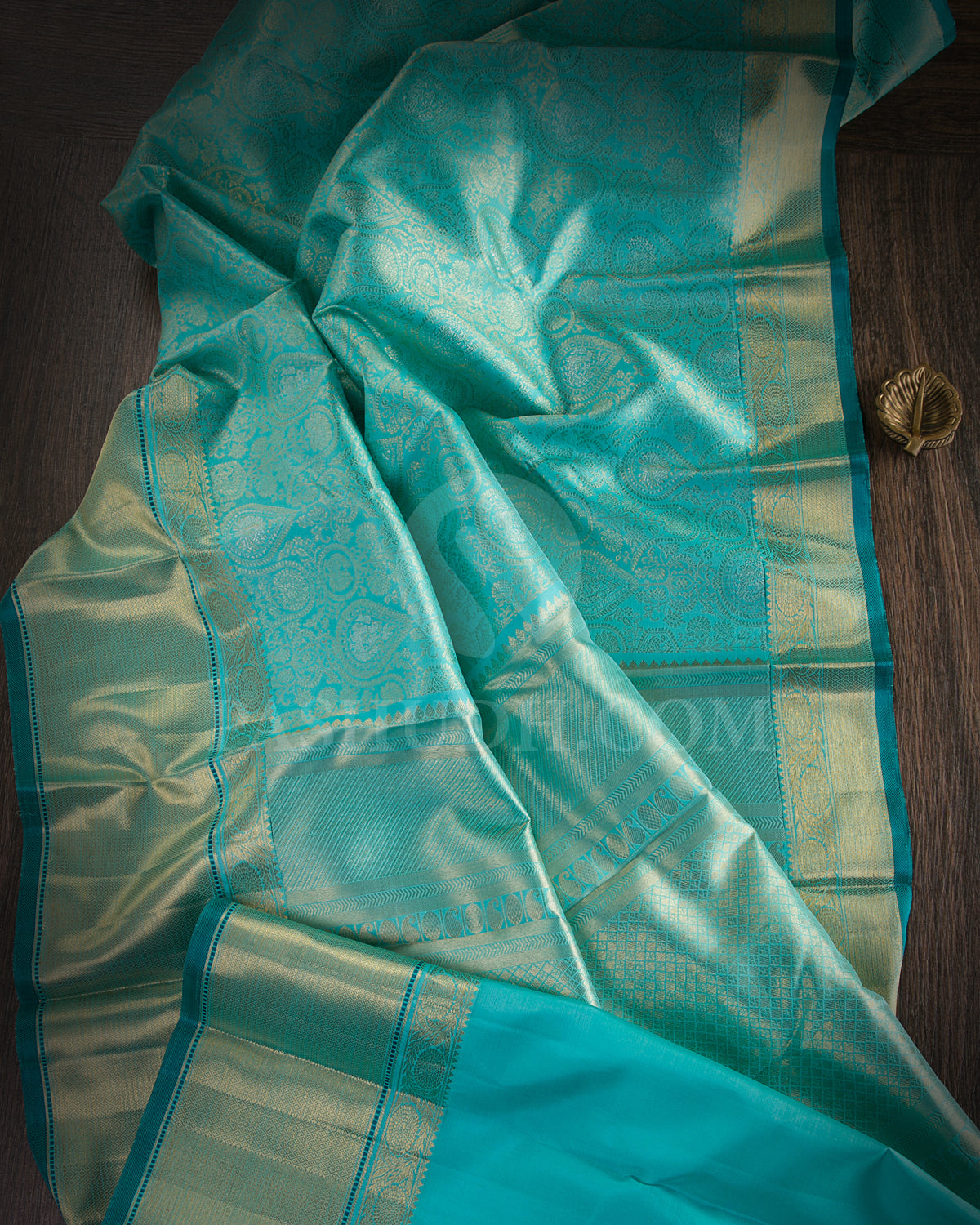 Sky Blue Pure Zari Kanjivaram Silk Saree - P154(B) - View 1