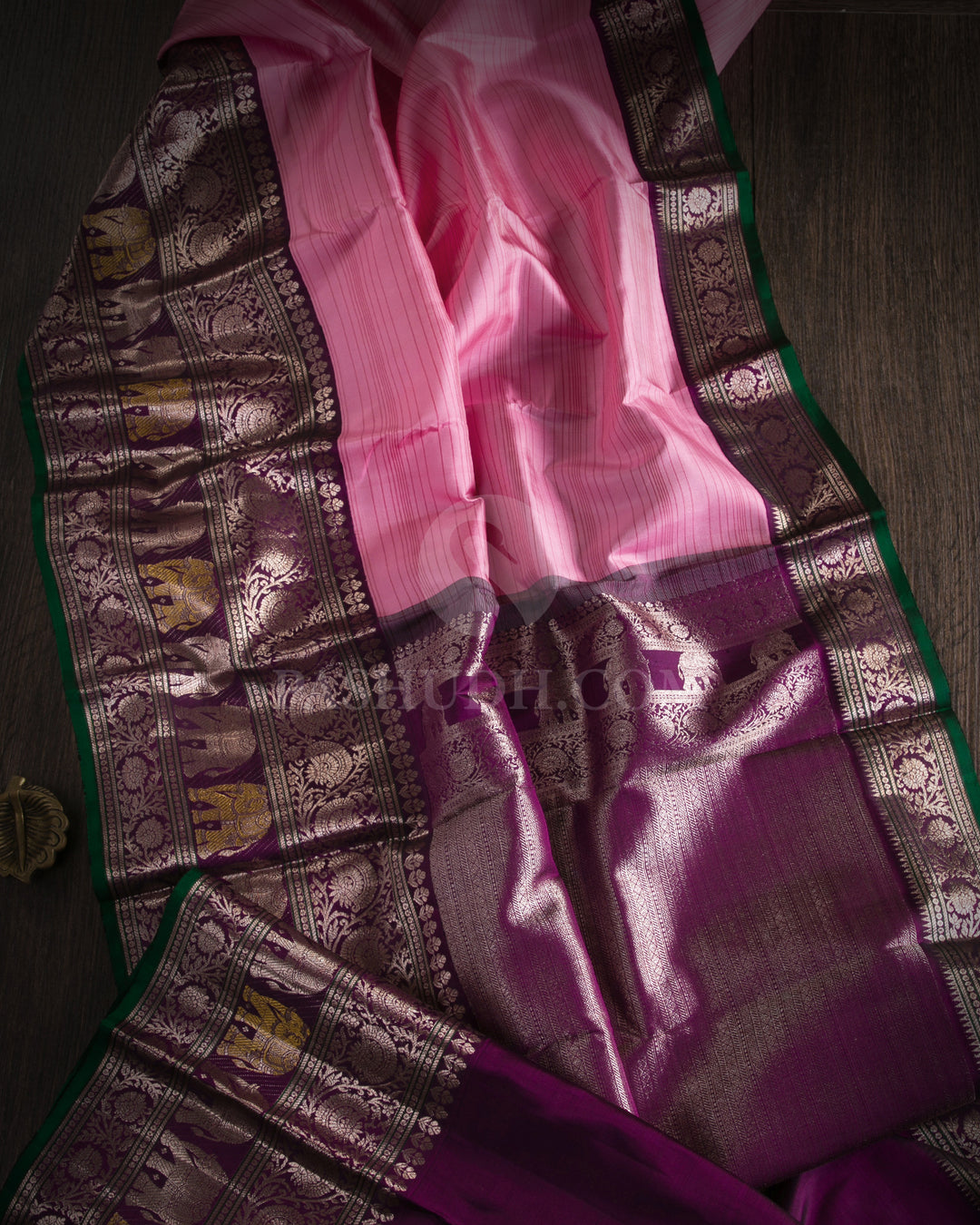 Pink and Purple Kanjivaram Silk Saree - S1013(A)