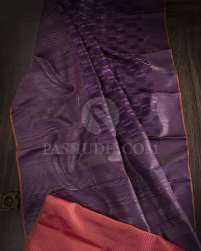 Dark Lavender Kanjivaram Silk Saree - D521(D)