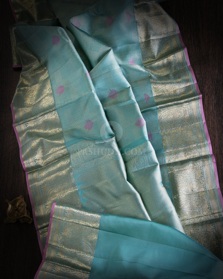 Powder Blue Kanjivaram Silk Saree - DJ244