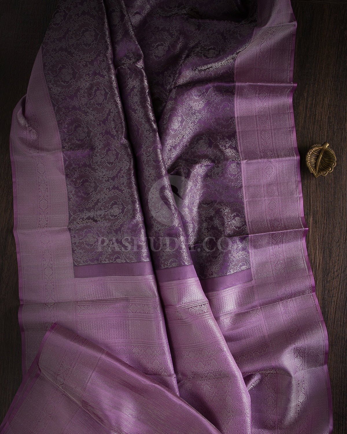 Dark Lavender & Lilac Kanjivaram Silk Saree - DT263(A)