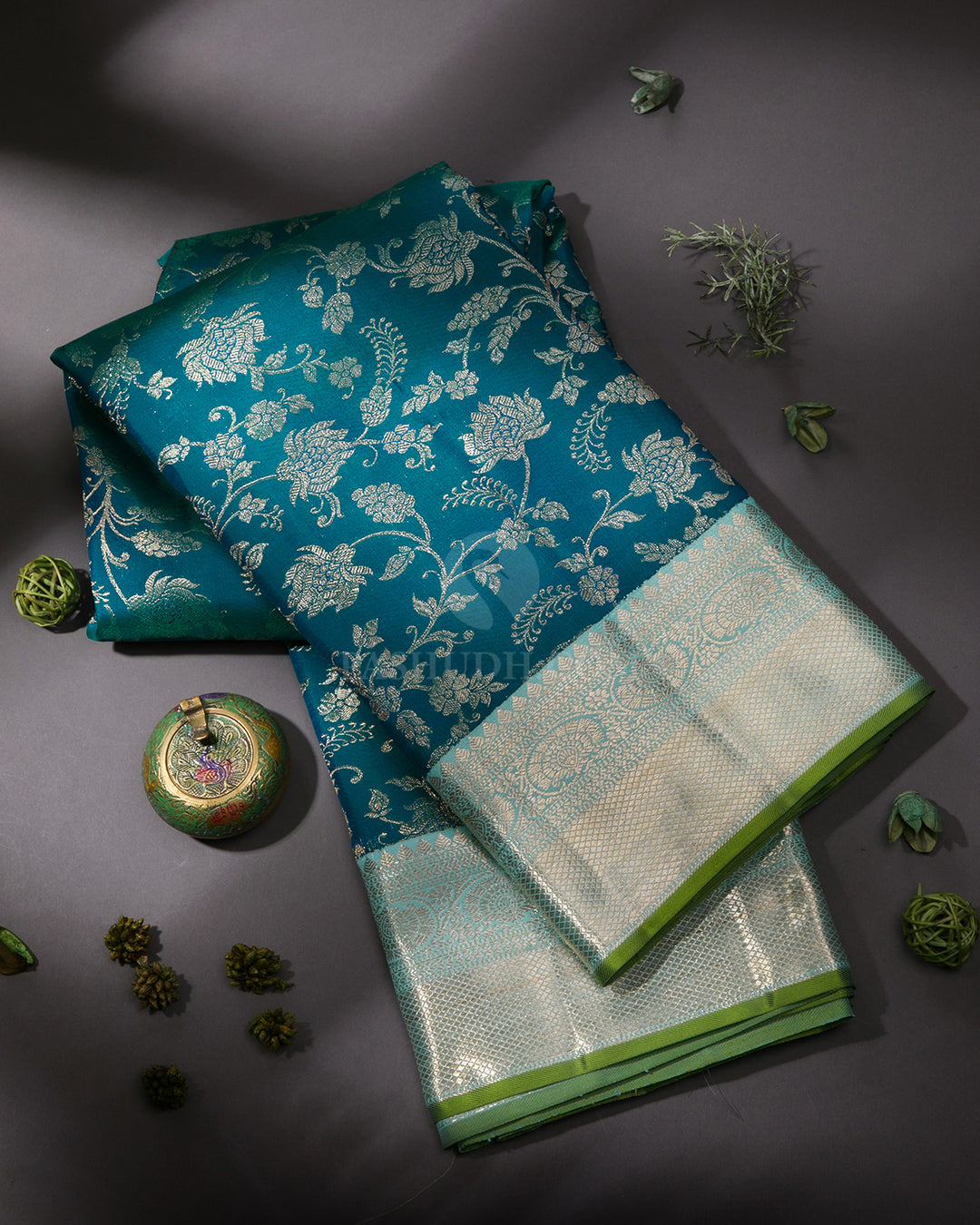Peacock Green Kanjivaram Silk Saree - S795-View 1