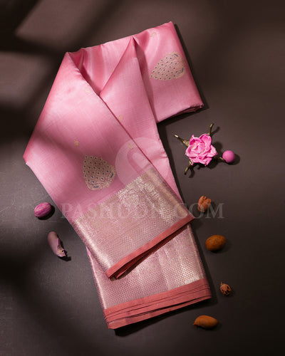 Baby Pink Kanjivaram Silk Saree - S1180(A)