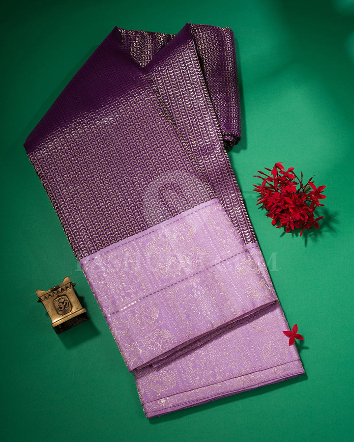 Purple And Lavender Kanjivaram Silk Saree - S1305( C )