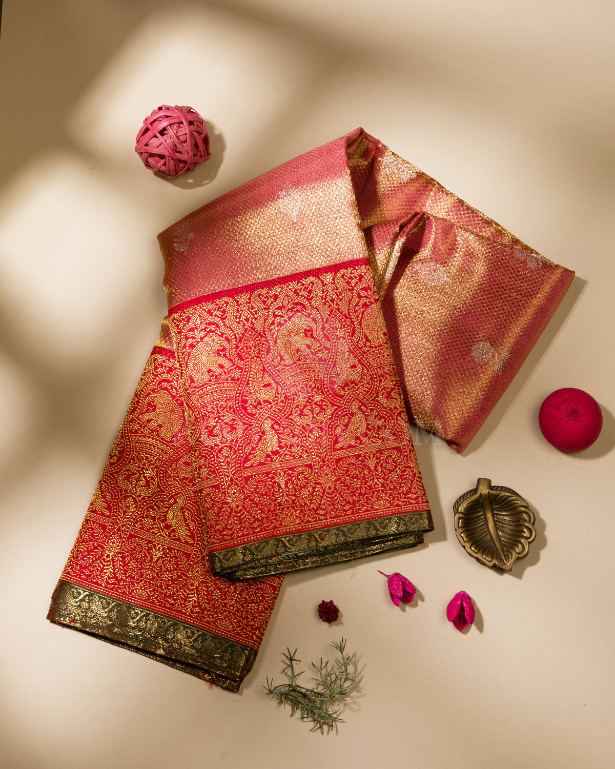 IRIDESCENT DREAM - Pure Kanjivaram Silk Saree with Copper Zari