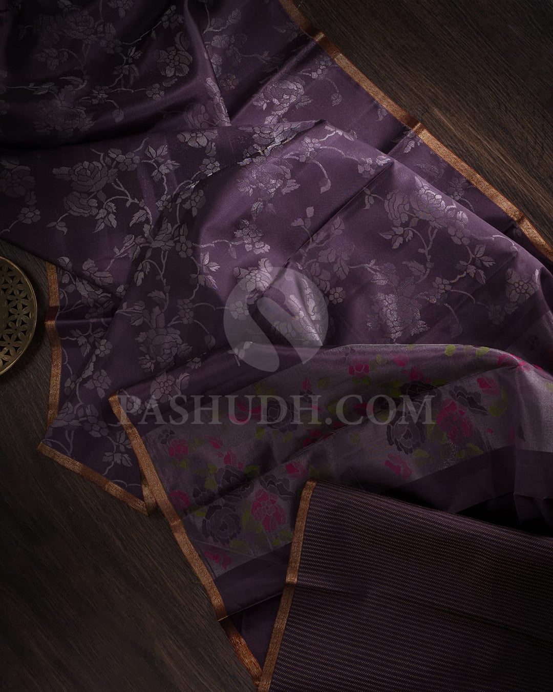 Heather Purple Kanjivaram Silk Saree-DJ356(A)