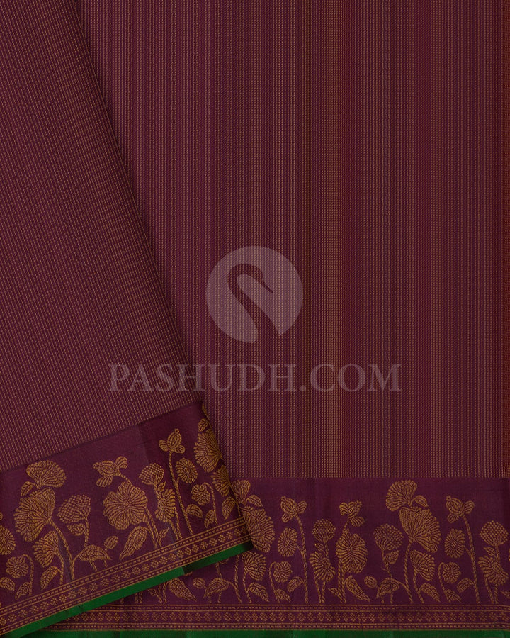 Pink & Brown Kanjivaram Silk Saree-DJ350(C)