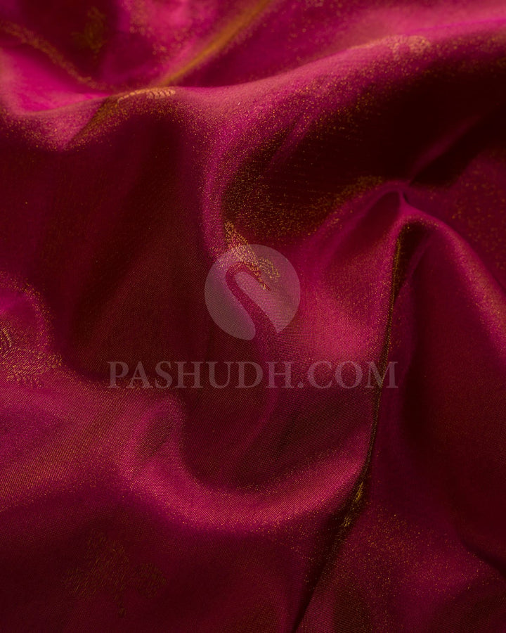 Pink & Brown Kanjivaram Silk Saree-DJ350(C)