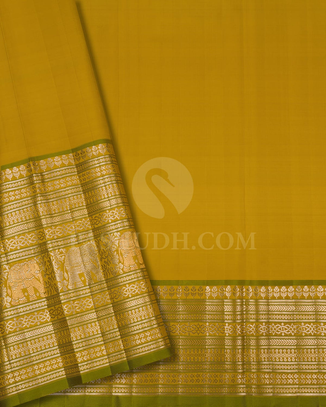 Watermelon Pink & Dual Shaded Green Kanjivaram Silk Saree-S1398(B)