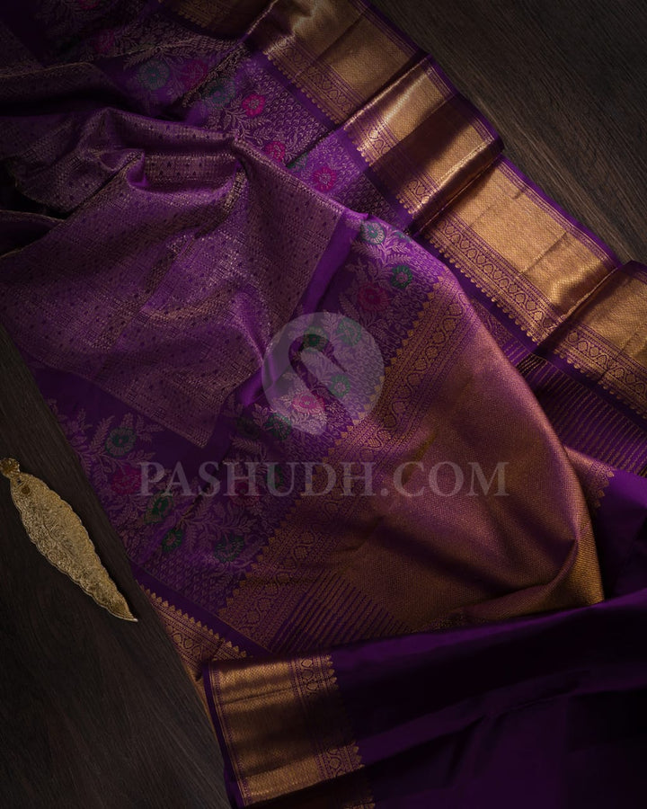 Purple Pure Kanjivaram Silk Saree-DJ357(A)