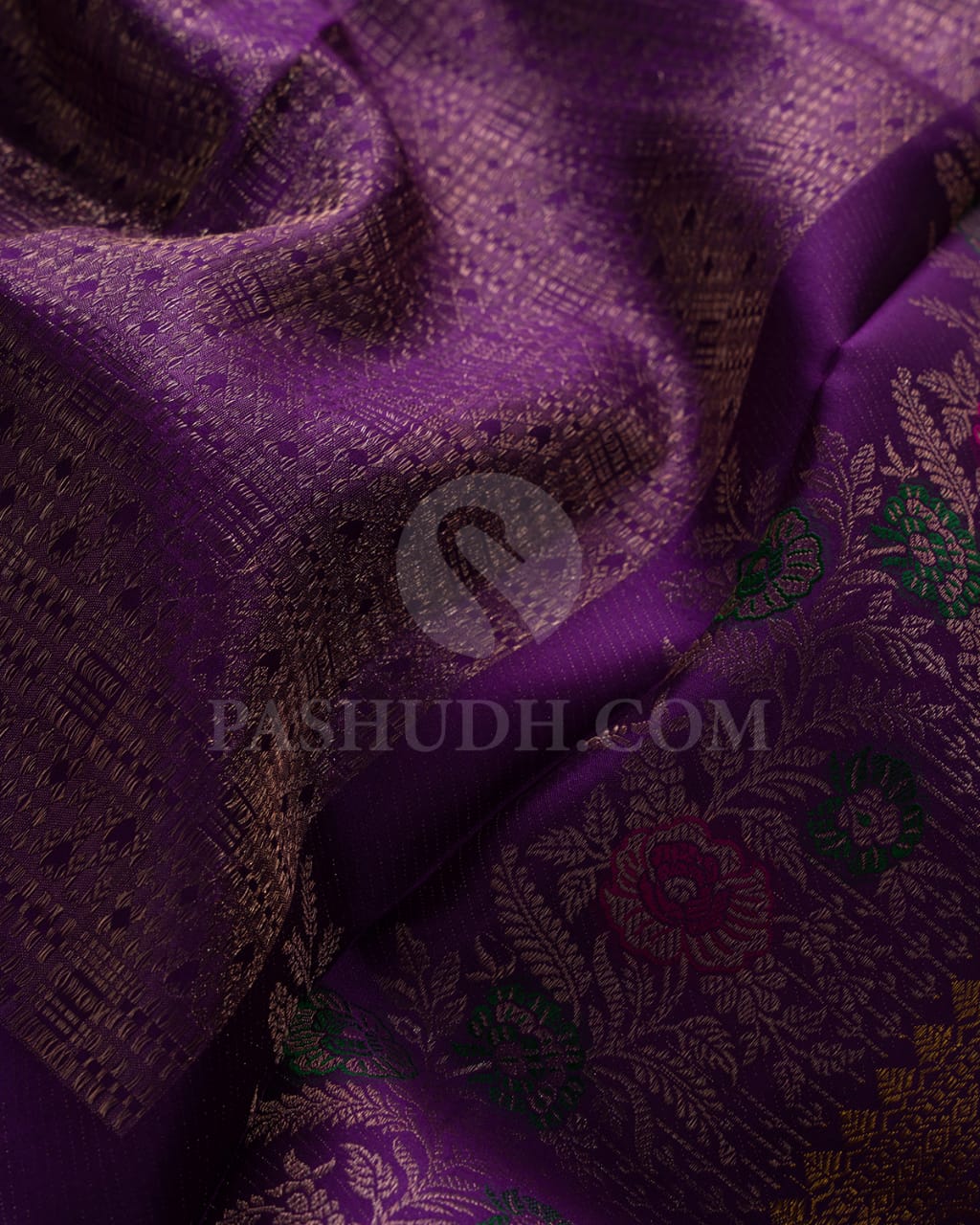 Purple Pure Kanjivaram Silk Saree-DJ357(A)