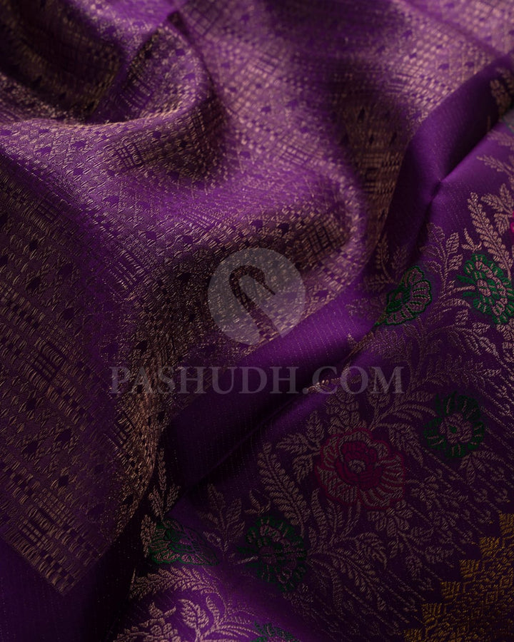 Purple Pure Kanjivaram Silk Saree-DJ357(A)