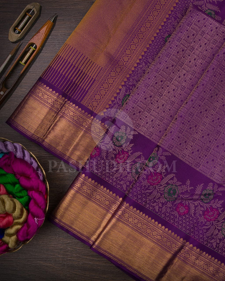 Purple Pure Kanjivaram Silk Saree-DJ357(A)
