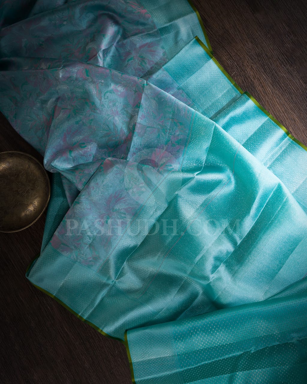 Peacock Mint Kanjivaram Silk Saree-DJ355(F)