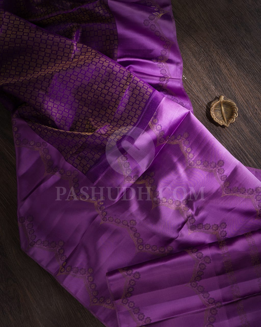 Plum And Violet Kanjivaram Silk Saree-D610(B)