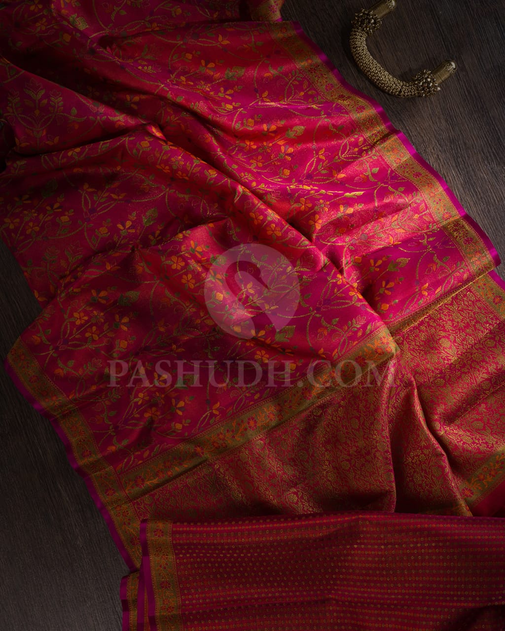 Pink Shot Orange Kanjivaram Silk Saree-DJ365(A)