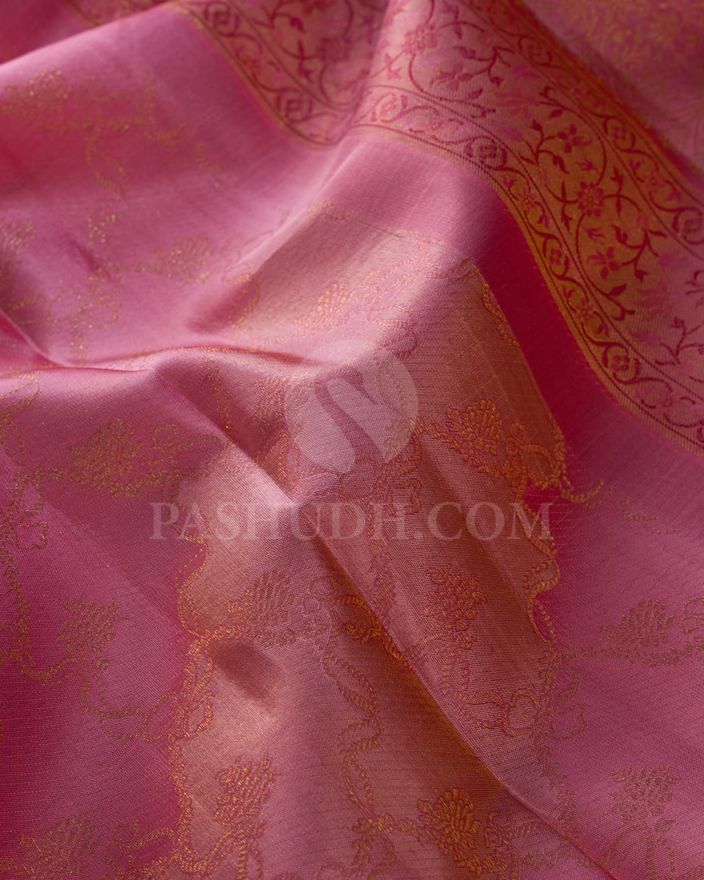 Baby Pink And Magenta Kanjivaram Silk Saree-DJ368(B)