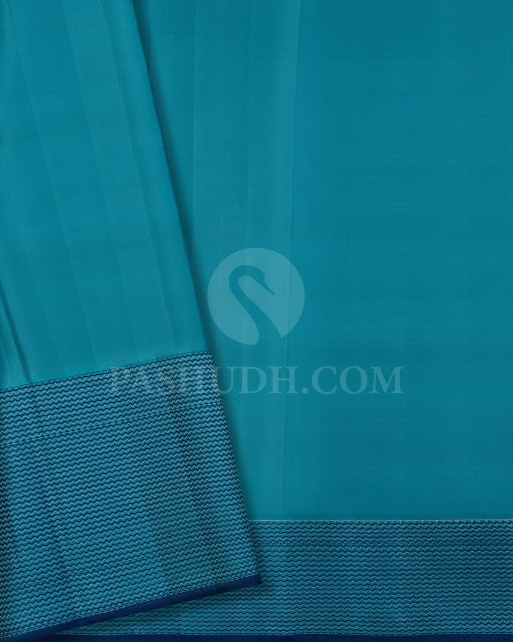 Olive Green And Sky Blue Kanjivaram Silk Saree-D632(A)
