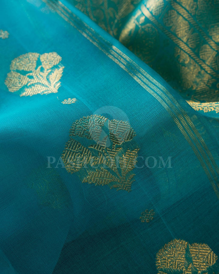 Anandha Blue And Rani Pink Organza Kanjivaram Silk Saree-SP138