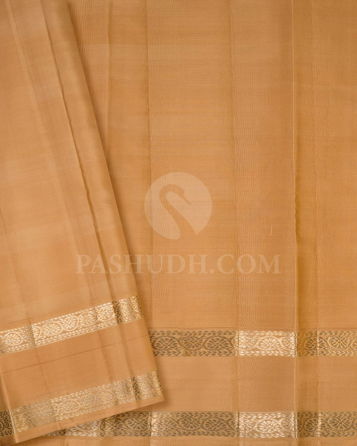 Yellow, Green And Beige Kanjivaram Silk Saree-DJ382(A)