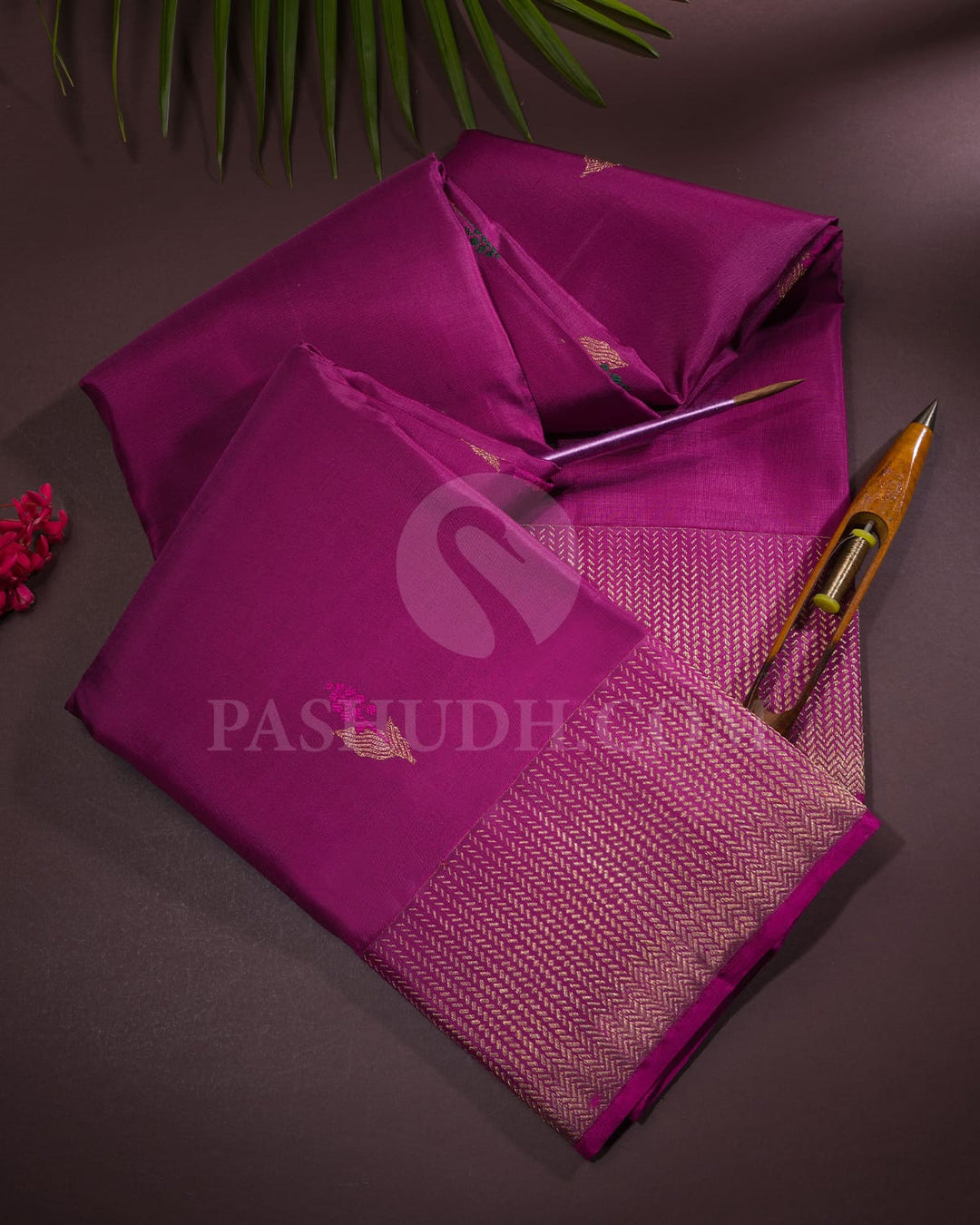 Magenta Kanjivaram Silk Saree - S1340(A)