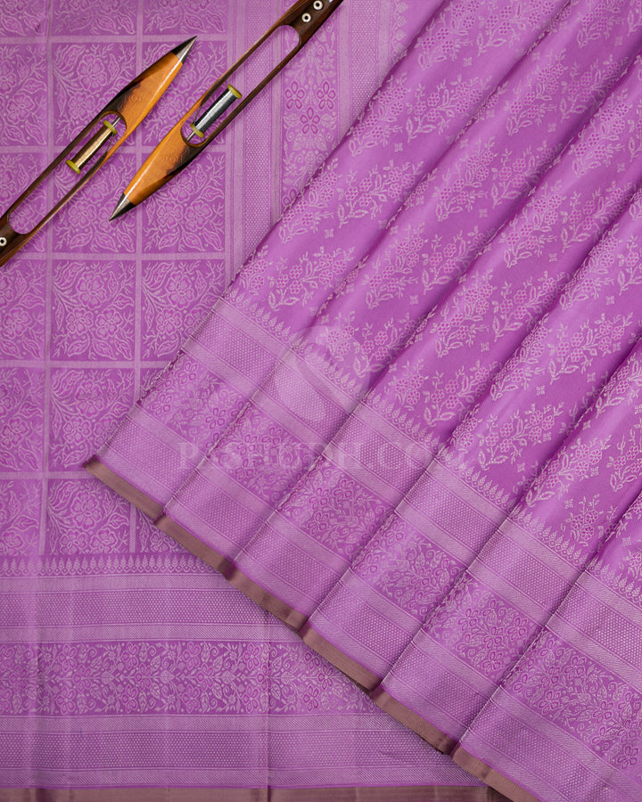 Lavender Kanjivaram Silk Saree - DJ152 - View 2