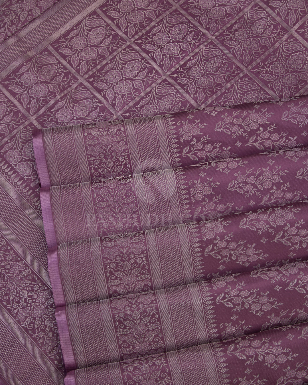 Heather Purple Kanjivaram Silk Saree - DJ173 - View 4