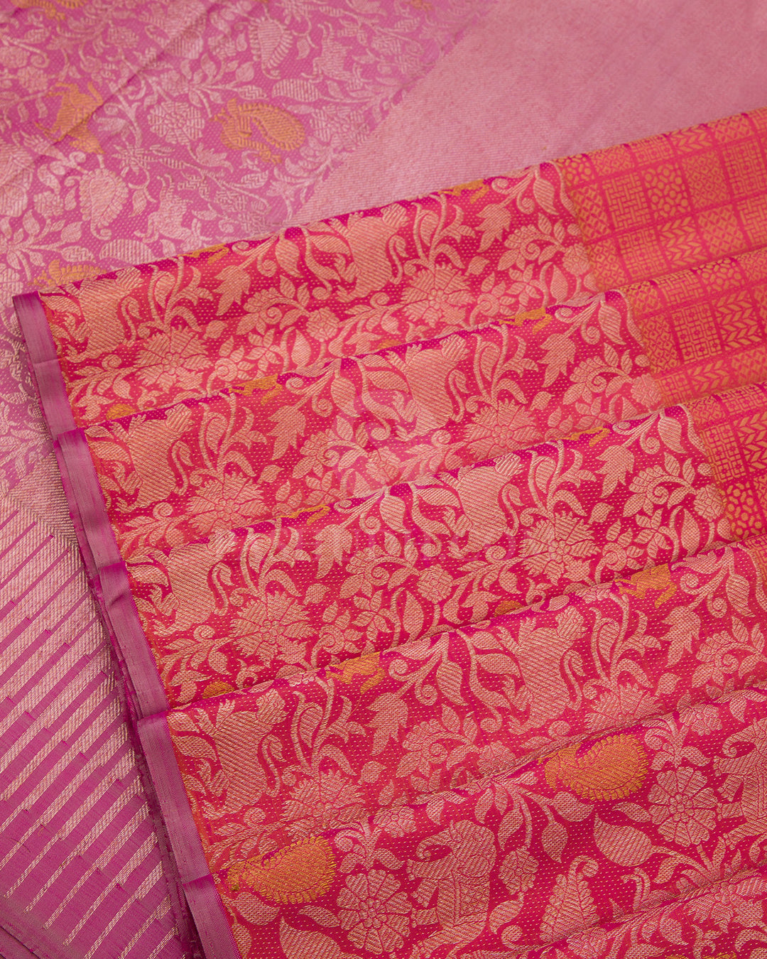 Punch Pink Pure Zari Kanjivaram Silk Saree - S651 - View 5