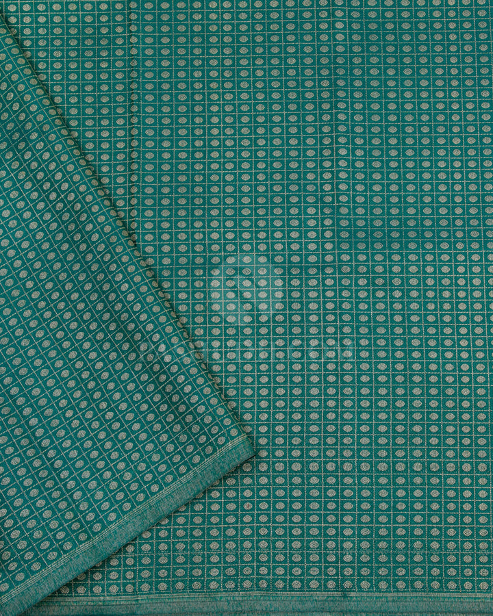 Peacock Green Kanjivaram Silk Saree - D422 - View 3