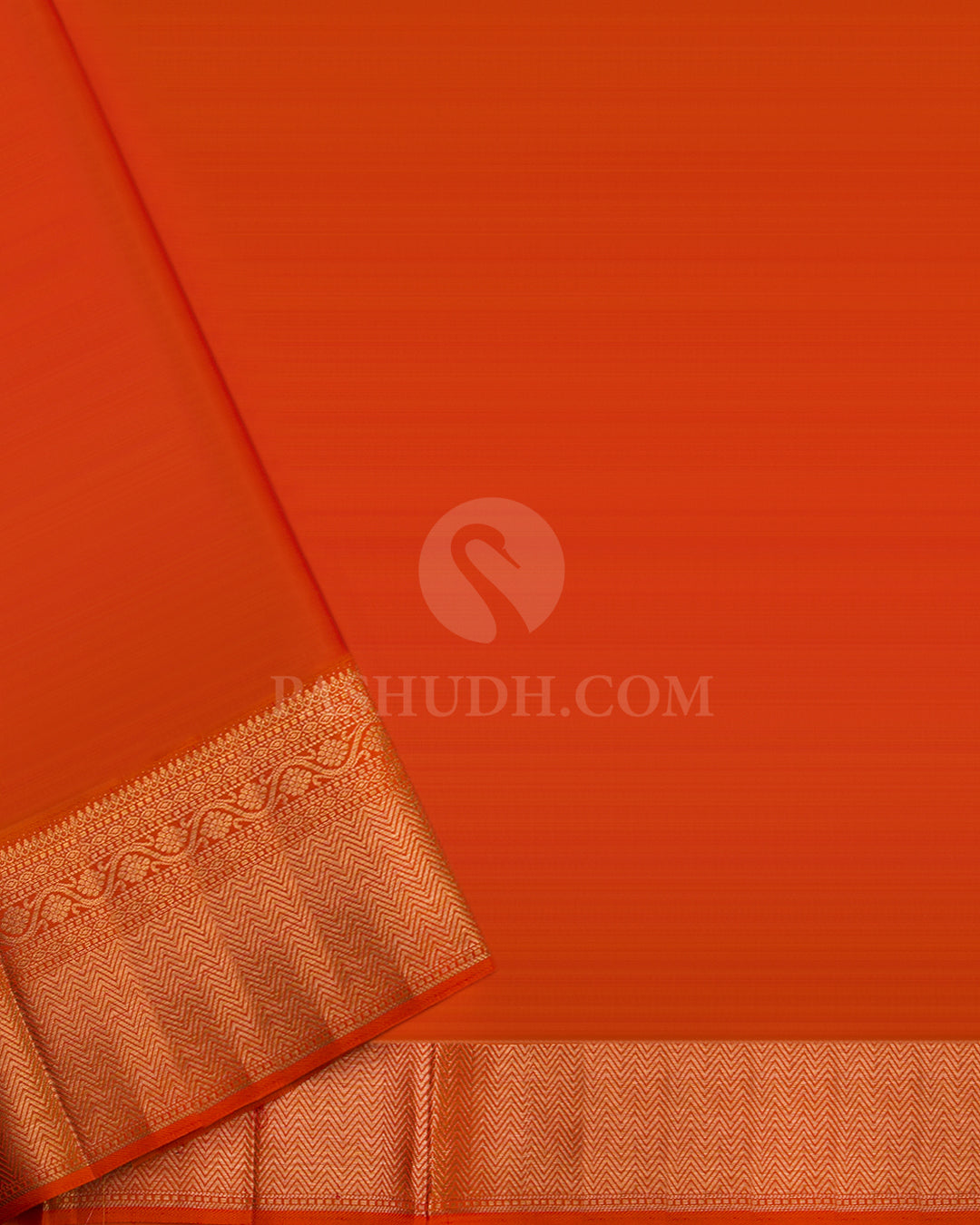 Yellow and Sunset Red Pure Zari Kanjivaram Silk Saree - S663 - View 4