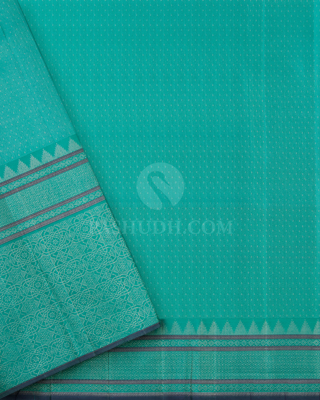 Pista and Sky Blue Kanjivaram Silk Saree - DJ155 View 3