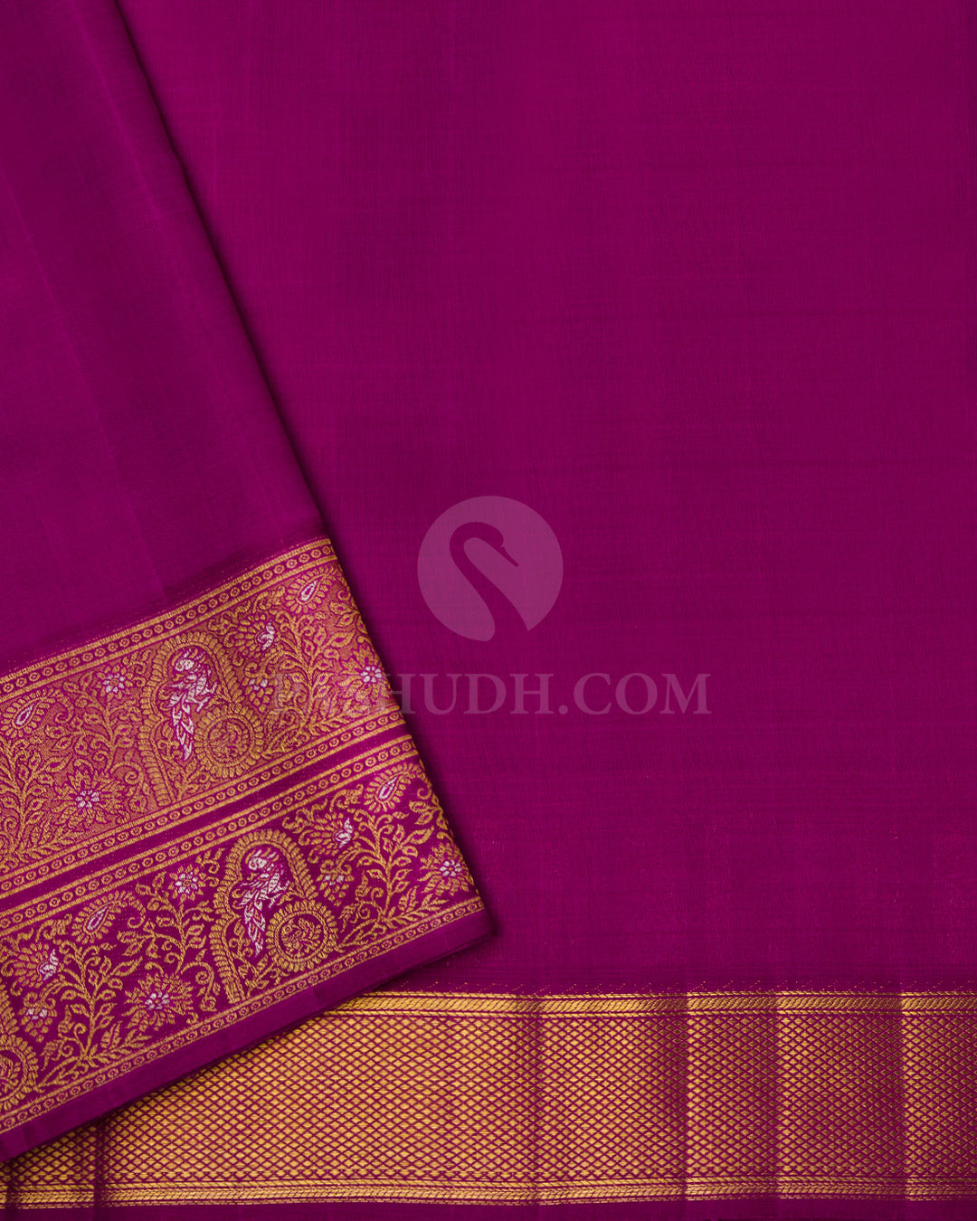 Violet Pure Zari Kanjivaram Silk Saree - P106 - View 4